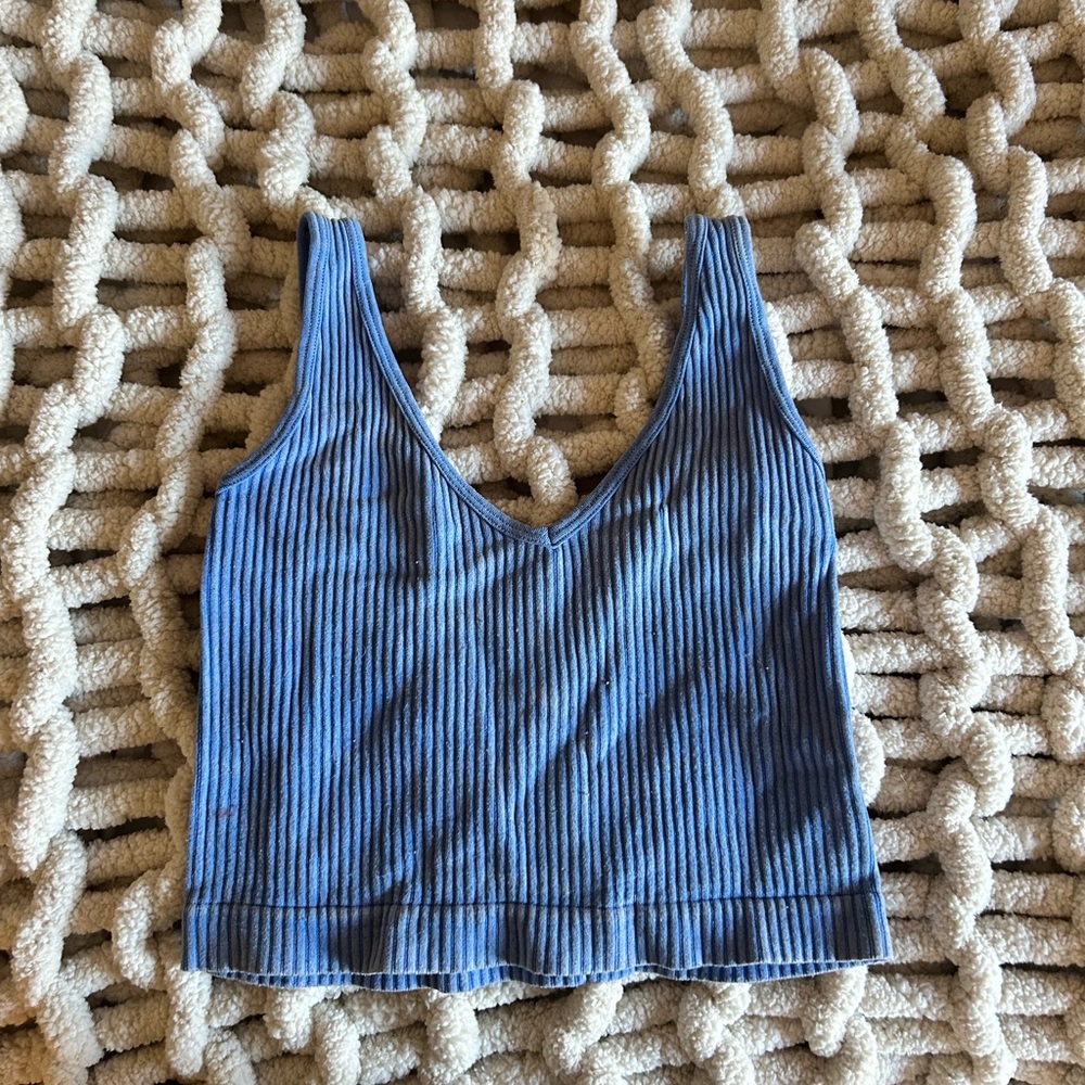 Aerie Blue Ribbed Tank Top